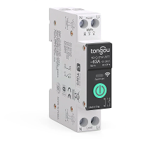 Tongou TUYA WiFi Slimme MCB Stromonderbreker met Vermogensmeting en Draadloze Besturing 1 63A voor Overstroom  en Onders