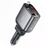 Toocki TQ CC38 105W 4 in 1 Inklapbare Autolader Wordt geleverd met Type C Inklapbare Kabel & iP Adapter + USB C + USB A