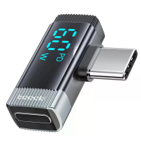 Toocki TQ OTG11A 90° iP naar Type C Adapter OTG connector Digitaal display PD60W Snelladen voor iPhone 16 15 iP naar USB