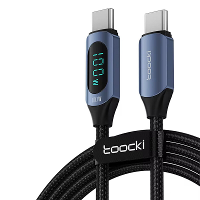 Toocki TQ X03 5A PD100W Type C naar Type C Kabel Digitale Display Ondersteuning Snelladen Gegevensoverdracht Tin Koper K