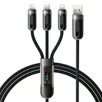 Toocki TQ X62 6A 66W USB A naar Type C/Micro/iP Kabel Digitale Aanduiding Snelle Oplaad Dataoverdracht Verstevigd Koperk
