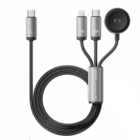 Toocki TQ X69C2 100W 3 in 1 Kabel USB C naar USB C/iP/Wireless Horloge Snelladen Gegevensoverdracht Koperen Kern Lijn 1,