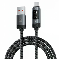 Toocki TX111A2 6A 100W USB A naar USB C Kabel met OLED Digitale Weergave Snelle Opladen Gegevensoverdracht Verzilverd Ko