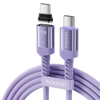 Toocki TX136C4 PD240W Type C naar Type C stofplug magnetische kabel PD3.1 Snelladen Gegevensoverdracht Versterkte verzil