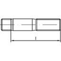 TOOLCRAFT 132690 Tapeinden M24 70 mm DIN 938 Staal Galvanisch verzinkt 10 stuks
