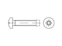 TOOLCRAFT 141010 Tapbouten M2.5 5 Mm Kruiskop Pozidriv DIN 7500 Staal Galvanisch verzinkt 1000 stuks