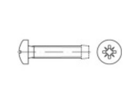 TOOLCRAFT 141071 Tapbouten M6 12 mm Kruiskop Pozidriv DIN 7500 Staal Galvanisch verzinkt 1000 stuk(s)