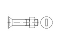 TOOLCRAFT 144328 Verzonken schroeven M20 70 mm Sleuf DIN 7969 Staal Galvanisch verzinkt 25 stuk(s)