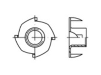 TOOLCRAFT 159331 Inslagmoeren M10 Staal Galvanisch verzinkt 100 stuk(s)