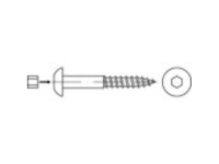 TOOLCRAFT 159347 Bolkop houtschroeven 10 mm 130 mm Binnenzeskant (inbus) Staal Galvanisch verzinkt 50 stuk(s)