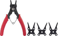 TOOLCRAFT TO 6679764 Precisie borgveertang Geschikt voor borgringen Binnen  en buitenringen 10 50 mm 10 50 mm Puntvorm 90° haaks, 45° gebogen, Recht, Recht