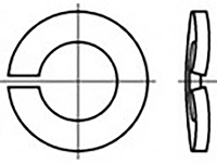 TOOLCRAFT TO 6854376 Veerring Binnendiameter: 27 mm DIN 128 Verenstaal Thermisch verzinkt 100 stuk(s)