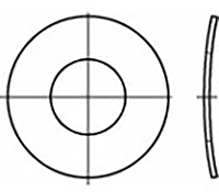 TOOLCRAFT TO 6854439 Veerschijf Binnendiameter: 6 mm DIN 137 Verenstaal 1000 stuk(s)