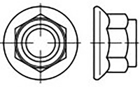 TOOLCRAFT TO 6866982 Zeskantmoeren met flens M10 Staal Verzinkt 100 stuk(s)