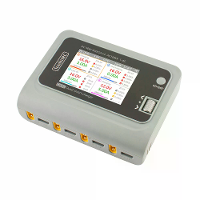 ToolkitRC Q4AC 4x50W 5A AC 100W 4 Pooften DC Slimme Oplader Ontlader XT60 voof 1 4S Lipo Batterij