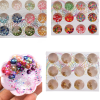 12 Stks / set handgemaakte slijm diy materiaal Colorful kralen fruit slice Soft keramische korrels parel poeder