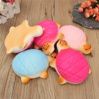 13Cm Soft Kawaii Schattige kleine Turtle Telefoonbrood Bun Squishy Charms Met Tulp Random Kleur