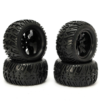 4PCS Wielrand & Banden HSP 1:10 Monster Truck RC Auto 12mm Naaf 88005