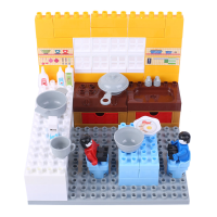 Goldkids HJ 35006A 87PCS Kitchen serie Rechthoekige kleine emmer DIY montageblokken Speelgoed voor kinderen Gift