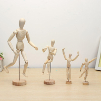 Houten Gesneden Doll Man Cijfers Model Schilderkunst Cartoon