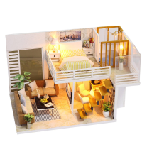 Iiecreate K031 Eenvoudig en elegant doe het zelf poppenhuis met meubels Lichthoes Geschenkspeelgoed