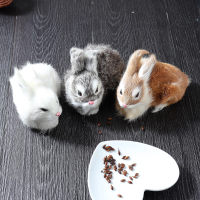 Levensechte konijn gehurkt dieren modellen handgemaakte realistische poppen gevuld knuffel