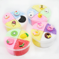 Vier kleuren Slime Unmixed Fruit Dessert Animal Snow Rice Cotton Modder Klei 120ml