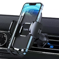 TOPK D35 Car Phone Holder Air Vent Clamp Bracket 360° Rotatable 3 Point Support Steel Durable Car Vent Mount for iPhone
