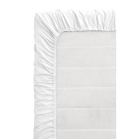 Topper hoeslaken   Percale katoen   wit   180x200 cm   Leen Bakker