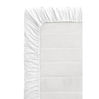 Topper hoeslaken   Percale katoen   wit   90x200 cm   Leen Bakker