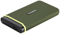 Transcend ESD380C 2 TB Externe SSD harde schijf USB C, USB A Groen TS2TESD380C
