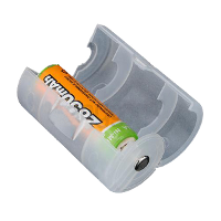 Translucent AA to D Size Battery Adaptor Holder Case Shell Cover