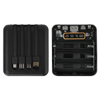 Transparante powerbank case 3x18650 batterijbox met kabel DIY opladen schat Geen solderen nodig met digitaal display
