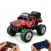 TRASPED HG4 457 RTR 1/64 2.4G RWD Mini H1 Alloy RC Car Off Road Truck LED Light Three Speed Support App Remote Control V