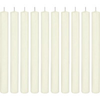 10X Ivoorwitte dinerkaarsen 25 cm 14 branduren