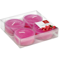 4X Maxi geurtheelichtjes cranberry/roze 8 branduren