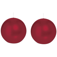 Trend Candles Bolkaars glad   2x   bordeaux rood   7 cm   16 branduren   ronde kaarsen