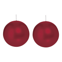 Trend Candles Bolkaars glad   2x   bordeaux rood   8 cm   25 branduren   ronde kaarsen