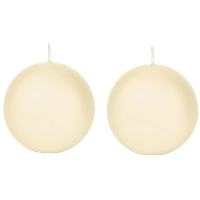 Trend Candles Bolkaars glad   2x   cremewit   7 cm   16 branduren   ronde kaarsen