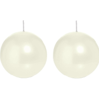 Trend Candles Bolkaars glad   2x   parelmoer   8 cm   25 branduren   ronde kaarsen