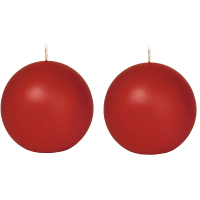 Trend Candles Bolkaars glad   2x   rood   7 cm   16 branduren   ronde kaarsen