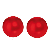 Trend Candles Bolkaars glad   2x   rood   8 cm   25 branduren   ronde kaarsen