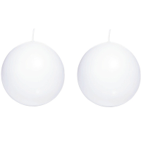 Trend Candles Bolkaars glad   2x   wit   7 cm   16 branduren   ronde kaarsen