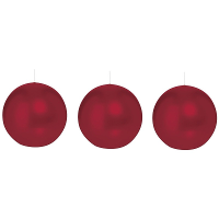 Trend Candles Bolkaars glad   3x   bordeaux rood   7 cm   16 branduren   ronde kaarsen