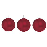 Trend Candles Bolkaars glad   3x   bordeaux rood   8 cm   25 branduren   ronde kaarsen
