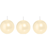 Trend Candles Bolkaars glad   3x   creme wit   8 cm   25 branduren   ronde kaarsen