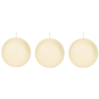 Trend Candles Bolkaars glad   3x   cremewit   7 cm   16 branduren   ronde kaarsen