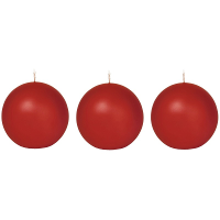 Trend Candles Bolkaars glad   3x   rood   7 cm   16 branduren   ronde kaarsen