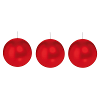 Trend Candles Bolkaars glad   3x   rood   8 cm   25 branduren   ronde kaarsen