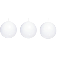 Trend Candles Bolkaars glad   3x   wit   7 cm   16 branduren   ronde kaarsen